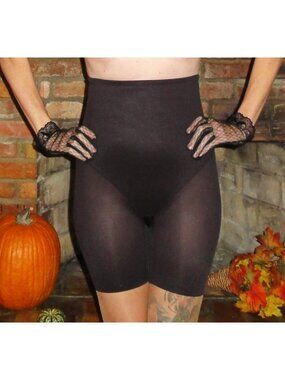 Vintage Black Cupid Long Leg Panty Girdle L shapewear pantie pin up retro pinup